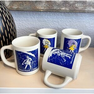 Vintage Morton Salt Girl When It Rains It Pours Coffee Mugs Cups 4 Era Styles